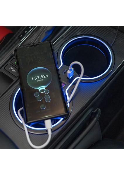 Honda Civic Için Araba Su Kupası Tutucu Ortam Işığı 11TH 2021-2024 Hatchback Merkezi Kontrol Hızlı Şarj Genişleme Dock (Yurt Dışından) indirimleri