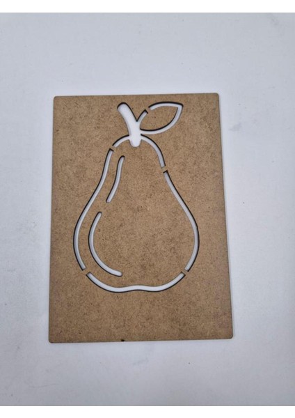 10 Adet Renkli Ahşap Meyve Armut Montessori Etkinlik Seti, 20X14 cm