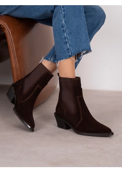 Pylo Kahve Süet Hakiki Deri Kadın Bot modelleri