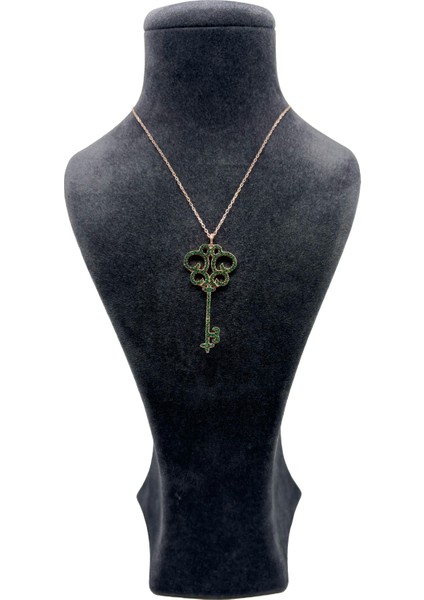 Gümüş Anahtar Rose Renk Kolye modelleri