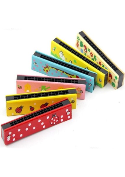 Renkli Çocuk Ahşap 16 Delikli Çift Sıralı Mızıka 2'li Set fiyatları