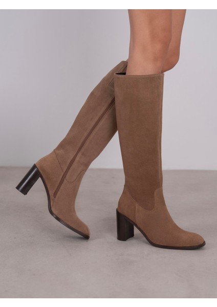 Zandra Camel Süet Hakiki Deri Kadın Çizme modelleri