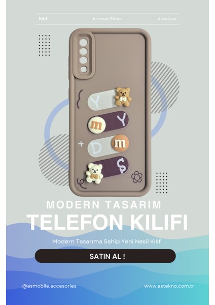 Samsung Galaxy A50 Uyumlu Kılıf Kahverengi Renk Ayıcık Figürlü 3D Kamera Korumalı Darbe Emici Yumuşak Silikon Kapak indirimleri