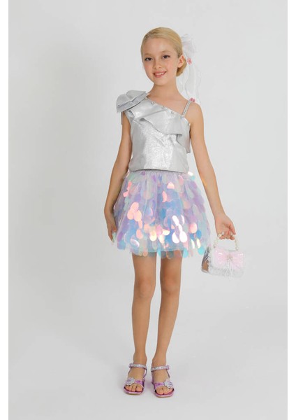 Kız Çocuk Payet Crop Etek