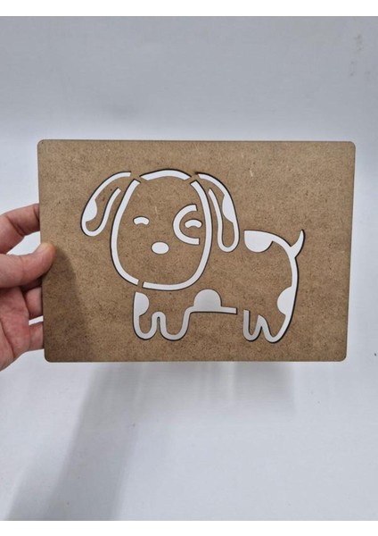 Kahverengi Ahşap Köpek Montessori Çizim ve Etkinlik Seti 21X15 cm fiyatları