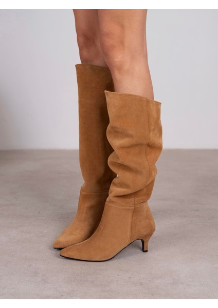 Edison Taba Süet Hakiki Deri Çizme