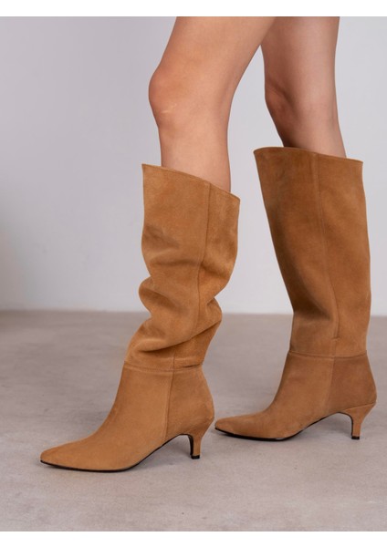 Edison Taba Süet Hakiki Deri Çizme modelleri