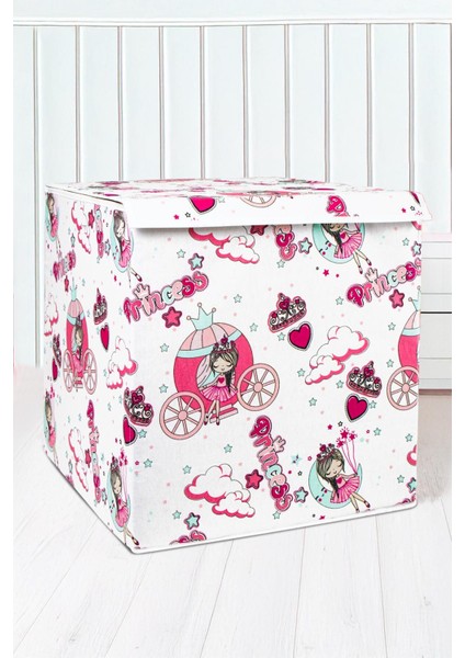 Prenses Figürlü Büyük Boy Kapaklı Oyuncak Çocuk Odası Kutusu 40X40X45CM fiyatları