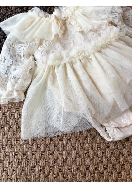 Cora Romper Tütülü Özel Gün Uzun Kollu Kız Bebek Elbise fiyatları