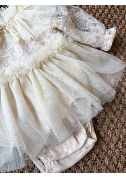 Cora Romper Tütülü Özel Gün Uzun Kollu Kız Bebek Elbise modelleri