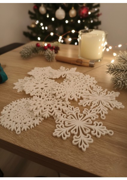 Kar Tanesi Yılbaşı Ağacı Süsü Seti (10 Adet)