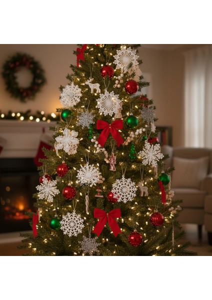 Kar Tanesi Yılbaşı Ağacı Süsü Seti (10 Adet) modelleri