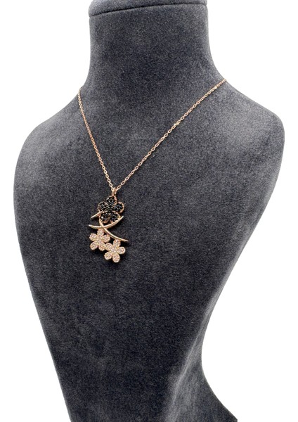 Gmüş Rose Çiçekli Gümüş Kolye 925 Ayar fiyatları