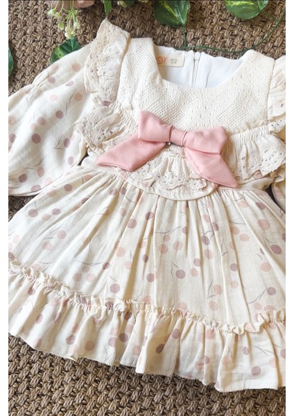 Lina Uzun Kollu Kurdele Detaylı Kız Çocuk Özel Gün Bayramlık Elbise indirimleri