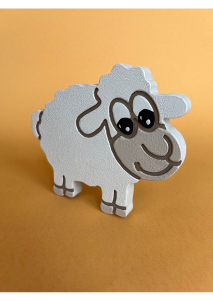 Sevimli Kuzu Ahşap Oyuncak, Bej, Doğal ve Eğlenceli Bebek Oyunu fırsatları