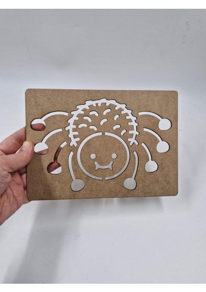 10 Adet Ahşap Örümcek Montessori Çizim ve Etkinlik Seti 21X15 Cm, Kahverengi fiyatları