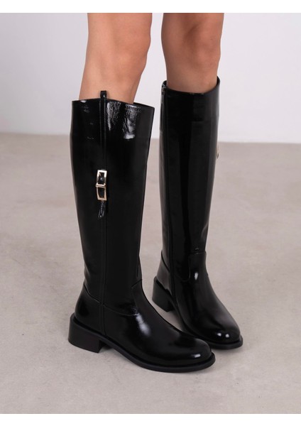 Zirya Siyah Rugan Hakiki Deri Kadın Çizme fiyatları