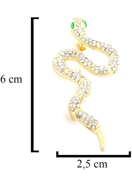 Altın Kaplama Zirkon Taşlı Yılan Model Broş BR-110 modelleri