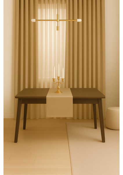 Saten Dokulu Bej Runner , Masa Örtüsü, Amerikan Servis