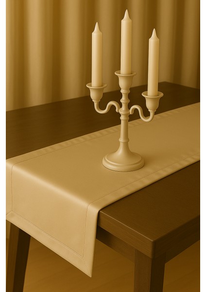 Saten Dokulu Bej Runner , Masa Örtüsü, Amerikan Servis fiyatları