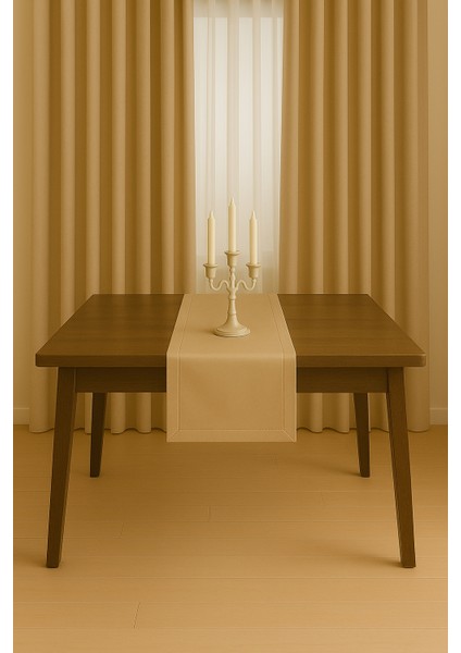 Saten Dokulu Bej Runner , Masa Örtüsü, Amerikan Servis fırsatları