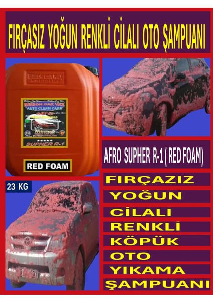 RB AFRO SUPHER R-1 RED FOAM ( YOĞUN Renkli - Cilalı - Fırçasız Oto yıkama köpüğü ) 23KG