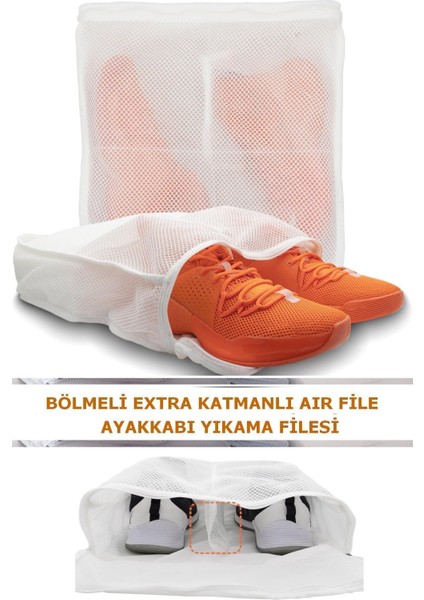 5 Adet Airfile Lüks Fermuarlı Ayakkabı Yıkama Filesi Beyaz fırsatları