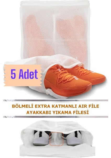 5 Adet Airfile Lüks Fermuarlı Ayakkabı Yıkama Filesi Beyaz indirimleri