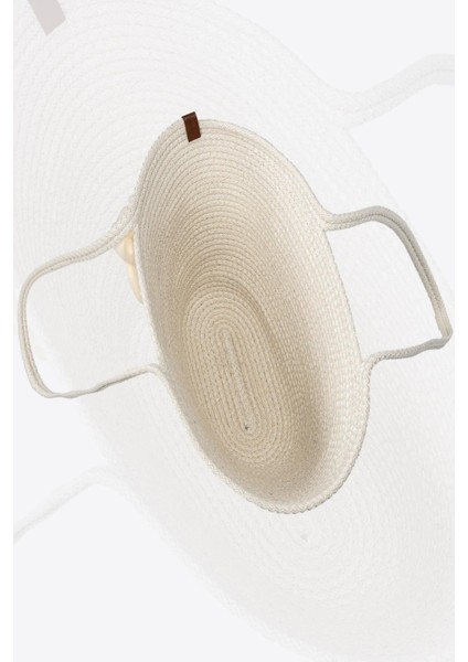 Hasır Omuz Çantası Ayıcıklı Plaj Çantası - Krem indirimleri