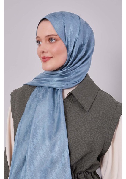 Petrol Mavi Örgü Desen Jakar Şal fiyatları