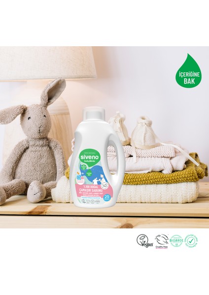 %100 Doğal Bebek Çamaşır Sabunu Kendinden Yumuşatıcılı Bitkisel Deterjan Konsantre Vegan 750 ml indirimleri