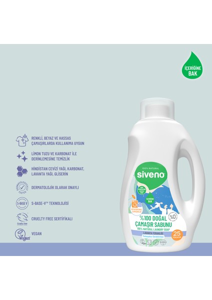 %100 Doğal Çamaşır Sabunu %100 Bitkisel Deterjan Yumuşatıcı Gerektirmez Konsantre Vegan 750 ml modelleri