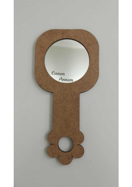 5 Adet Ahşap Çocuk El Aynası, Boyama ve Etkinlik Seti, Kahverengi