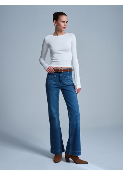 72097 Kemerli Cep Detaylı Jean-Mavi modelleri