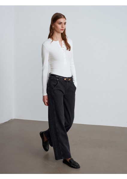 32024 Çıtçıtlı Modal Karışımlı Top-Ekru indirimleri