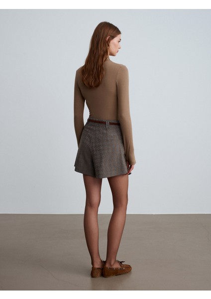 72191 Kemerli Pensli Şort-Vizon modelleri