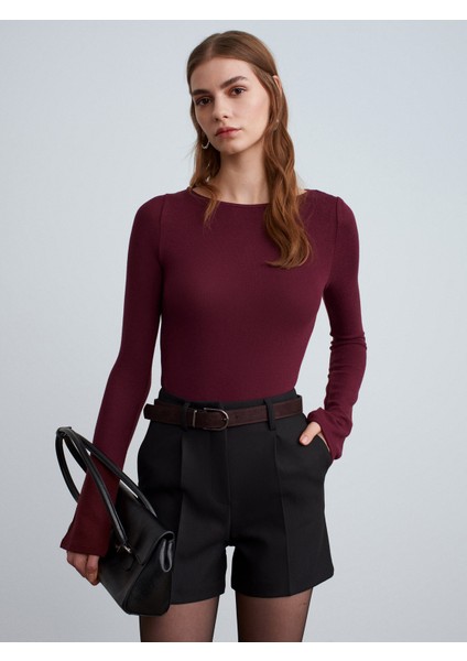 72218 Süet Kemerli Şort-Siyah fiyatları