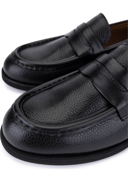 Erkek Hakiki Deri Siyah Loafer Ayakkabı 537 3819 Erk Ayk SK25-26 Sıyah Dr/gyk modelleri