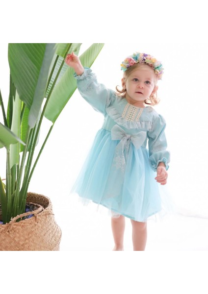 Lenora Prenses Model Tül Fiyonk Detaylı Uzun Kollu Etekli Elbise fiyatları