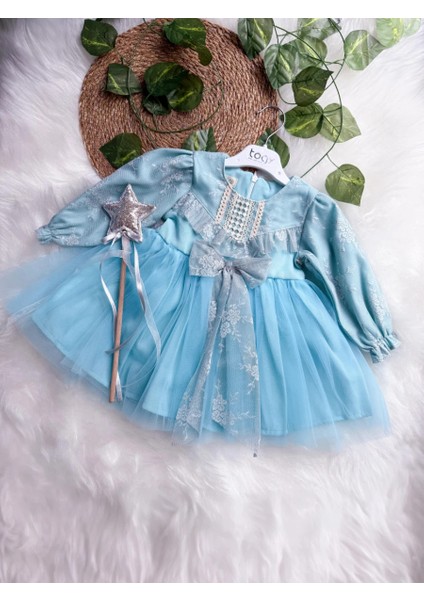 Lenora Prenses Model Tül Fiyonk Detaylı Uzun Kollu Etekli Elbise fırsatları