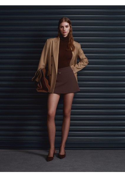 60779 Oversize Blazer Ceket-Camel