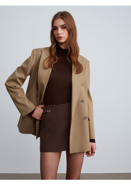 60779 Oversize Blazer Ceket-Camel indirimleri