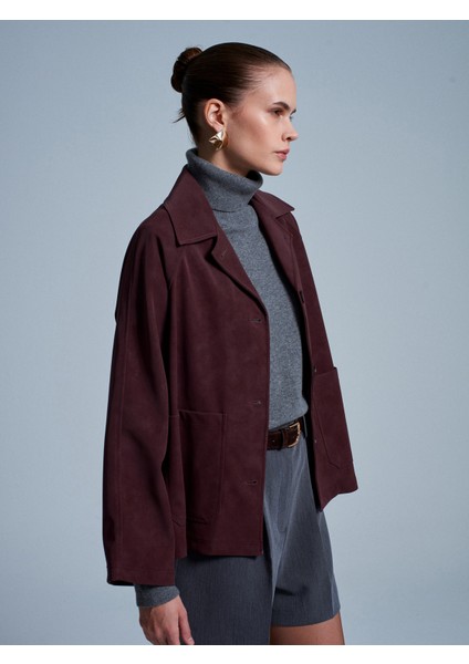 60777 Cepli Süet Ceket-Bordo fiyatları