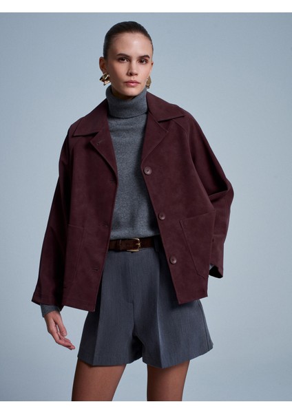 60777 Cepli Süet Ceket-Bordo fırsatları