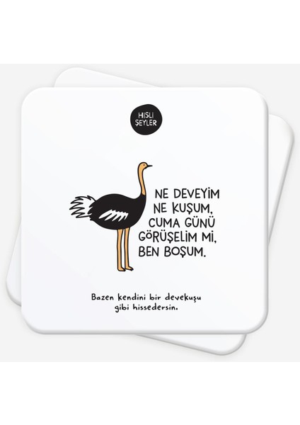 Ne Deveyim Ne Kuşum 2'li Bardak Altlığı Seti