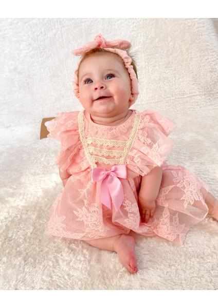 Liya Bandanalı Kız Bebek Romper fırsatları