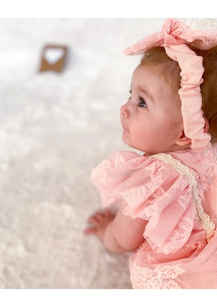 Liya Bandanalı Kız Bebek Romper