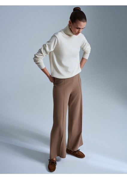 71941 Beli Lastikli Geniş Paça Eşofman-Vizon indirimleri