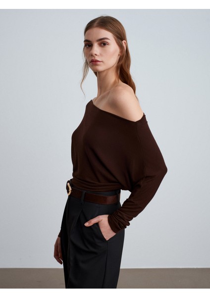 32312 Yün Karışımlı Tek Omuz Top-Koyu Kahve fiyatları