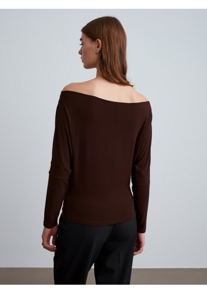 32312 Yün Karışımlı Tek Omuz Top-Koyu Kahve modelleri